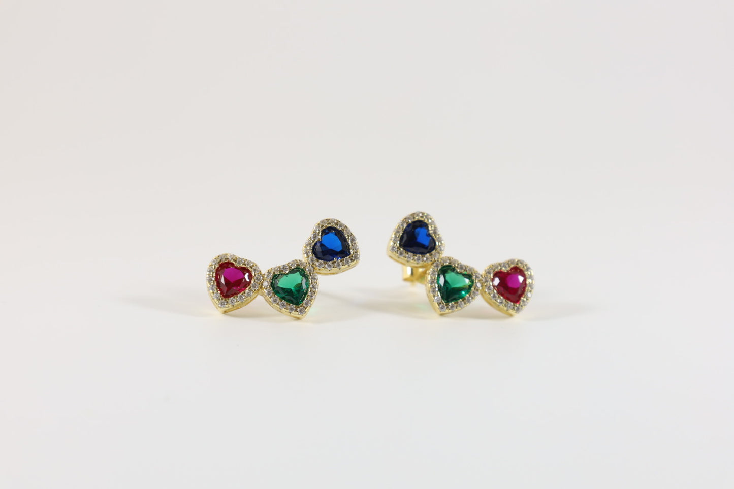 Triple Heart Earrings