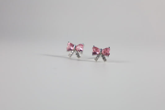 Girls Pink Bow earrings