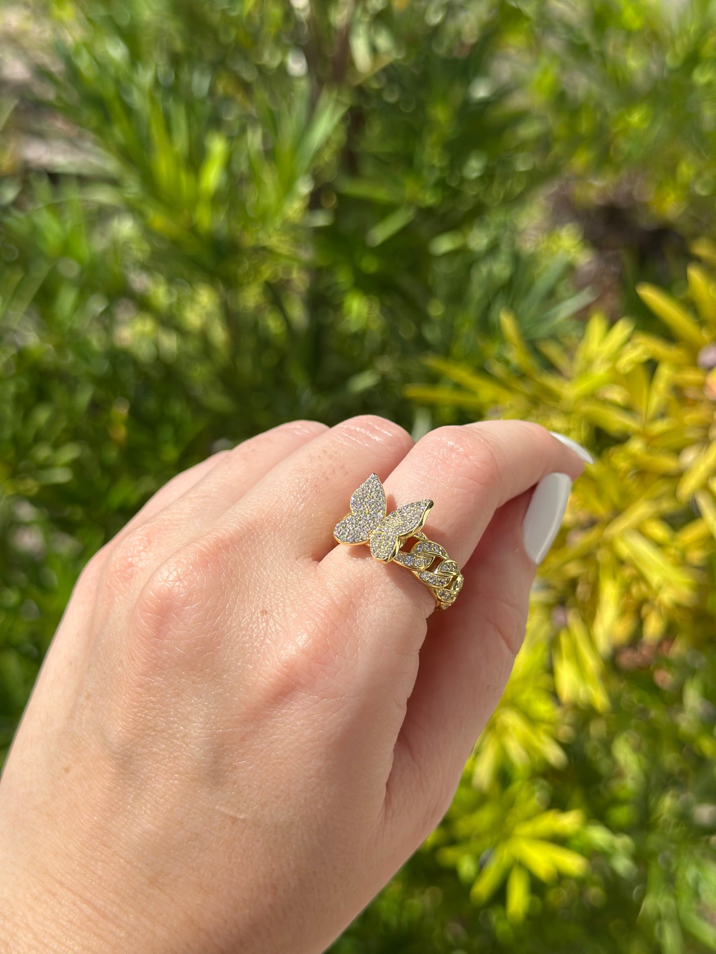 Cuban Link Butterfly Ring