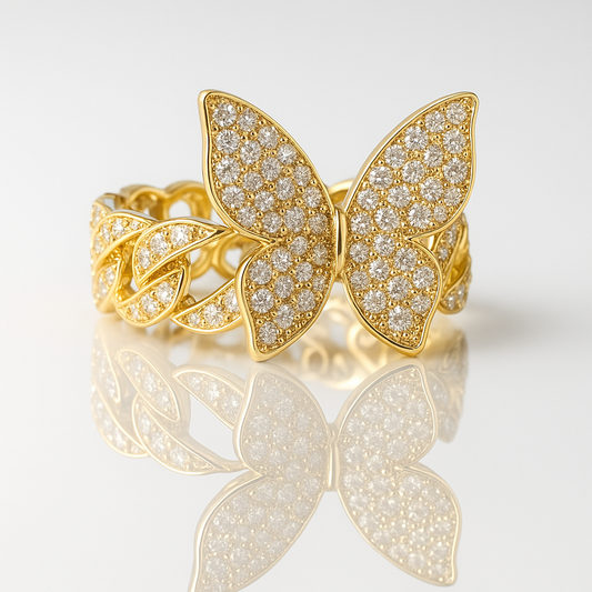 Cuban Link Butterfly Ring
