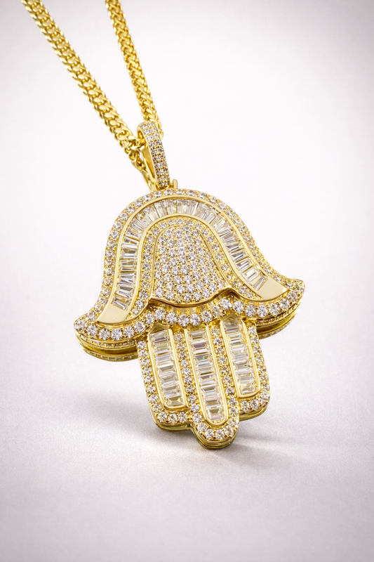 Hamsa Baguette pendant